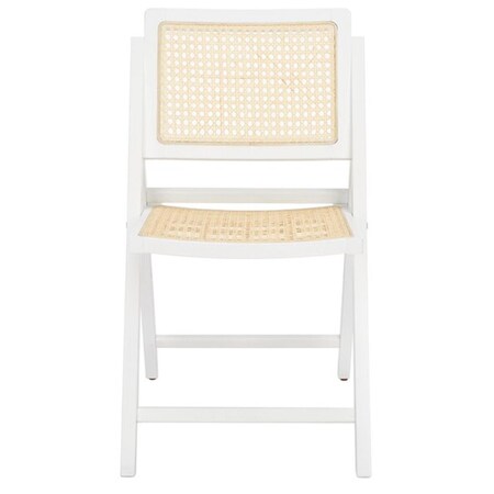 Safavieh Desiree Cane Folding Dining Chair, White & Natural, 2PK SFV4137C-SET2